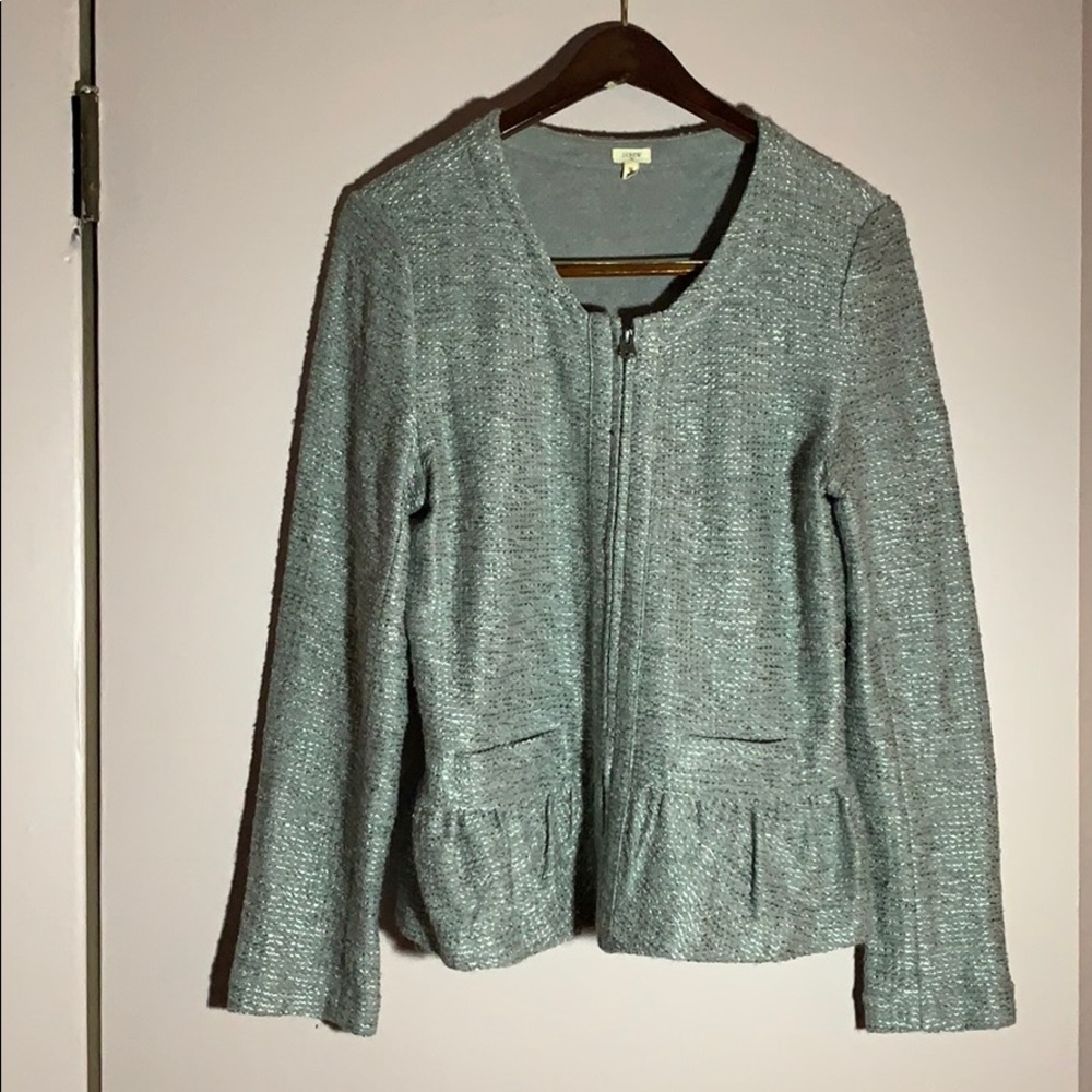 J Crew Silver Sweater Blazer